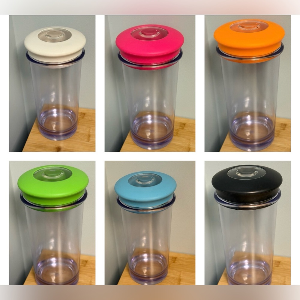 Qualy Design 1 L Plastic Kitchen Pantry Storage Jars NEW - PICK YOUR COLOR!
